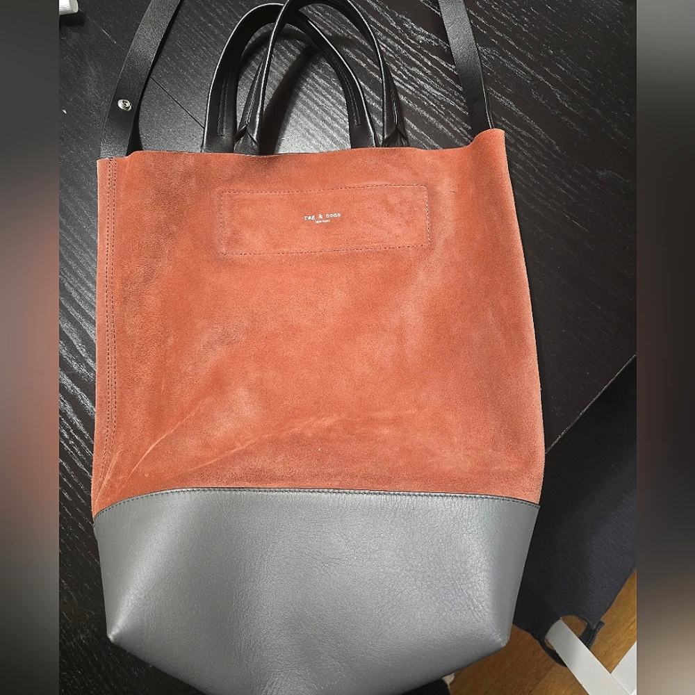 Rag & Bone Walker Convertible Tote Bag Mauve Suede